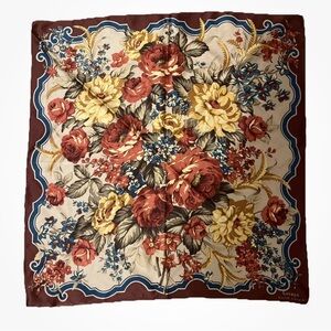 vintage ralph lauren silk English Garden Bohemian floral scarf